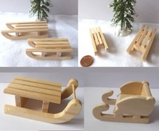 Schlitten Mini Holz Puppenhaus