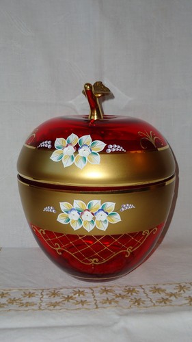 Bohemia glas dose mit deckel - bohemia,