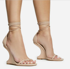 Pumps High Heels Sandaletten Wedges Sling 39 sexy nude NEU  OVP edel avantgarde