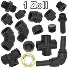 PP Gewinde Fitting 1 " ein Zoll Fittinge Garten Kunststoff PE PVC Pool Wasser