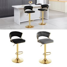 Barhocker höhenverstellbar Barstuhl 360° drehbar mit Rückenlehne Bar Küche Samt