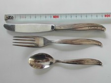 TWA TRANS WORLD AIRLINES GABEL MESSER TEELÖFFEL BESTECK 1960S SILVER