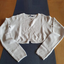 Okaidi Gr.152 kurzes Mädchen Bolero Strickjäckchen weiß neuwertig gebraucht