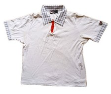 Fila White Line Tennis Poloshirt McEnroe Panatta Borg Wimbledon Retro Style XL
