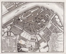 Dordrecht Plan Holland Nederland Niederlande Netherlands map Karte de Leth 1750