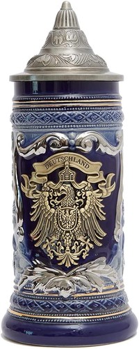 Bierkrug mit zinndeckel - bierkrug,