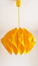 70er ZICOLI Deckenlampe Lampe  Pendelleuchte Gelb  Kunststoff Retro 70s