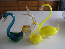 MURANO GLAS FIGUREN groß - 4 Teile ENTEN - SCHWAN- FISCH
