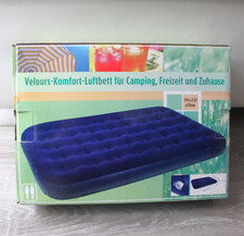 Velours-Luftbett Gästebett Luftmatratze Campingbett Feldbett 191x137x25 cm
