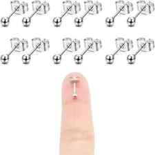 Feine Edelstahl Ohrstecker Damen Herren Ohrringe Silber Gold Kugel Schmuck