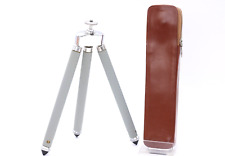Vintage Stativ Dreibein aus Messing ausziehbar bis 110 cm alt mit Ledertasche