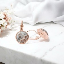 Ohrringe Hängend Ohrhänger Hängeohrringe roségold Blumen Schmuck Damen Edelstahl