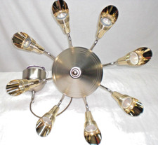 Tütenlampe Deckenlampe Spinne Spacig Age Panton Retro Style Silbe/Gold 8flg 70er