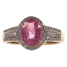 Ring in Gold 375 mit pink Saphir & Zirkonen Harry Ivens Gr. 55/17,5 mm (D3404)