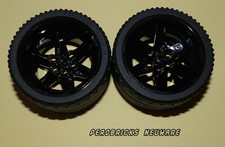 Lego Technic, 2 Räder Rad Reifen 68,8 x 36ZR schwarze 6-Loch-Felgen NEUWARE