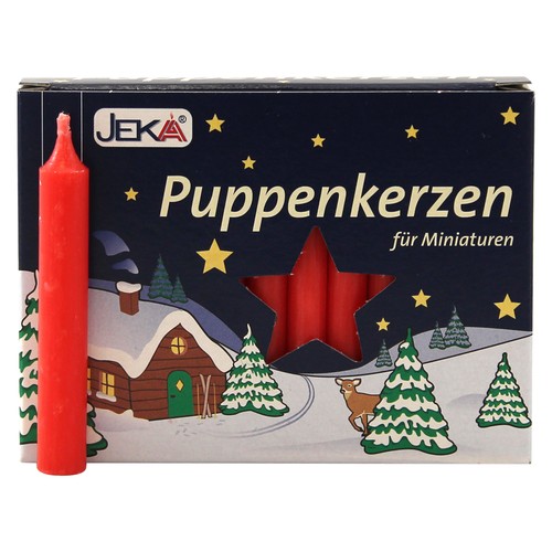 20er pack puppenkerzen rot - pack,
