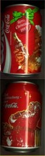 2 Coca Cola Dosen leer 0,33l,France+Deutsch, Merry Christmas,Weihnachten 1993/97
