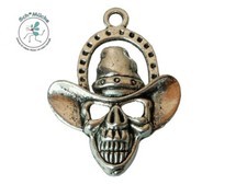Halskette Schädel Totenkopf Cowboy Hufeisen Glücksbringer Geschenkidee Rarität