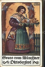 Oktoberfest Muenchen Spanferkel Kuenstlerkarte Max Luber 