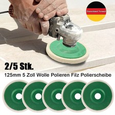 2/5x Wollpolierscheiben Ø125×22×8mm für Edelstahl/Marmor Winkelschleifer Zubehör