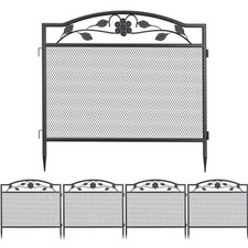 unho 5-Panel-Gartenzaun aus Metall: Outdoor-Eisenzaun, modulare