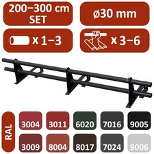 SCHNEEFANGROHR Set 2/3 m – Dachziegel/Betondachstein/Biber – 1–3 Rohre 10 Farben