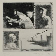 Volker Stelzmann Francisco de Zurbarán Leipziger Schule Radierung 1981 153/200