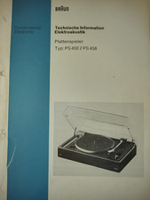 Braun Service Manual Reparaturanleitung Schaltplan Plattenspieler PS 450 PS 458
