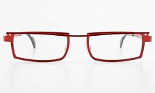THEO BELGIUM Brille Mayonaise 36 Hot Red Shine Rechteck Metall Vollrand c2009
