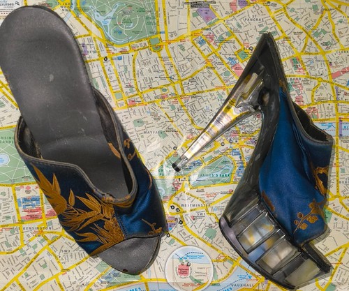 High heels blau pantoletten - heels,
