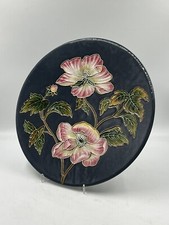 Antiker XL Jugendstil Wandteller Majolika Art Nouveau 1890 Floral Blüten Relief