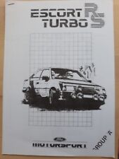 Escort RS Turbo  Motorsport  Parts Teilekatalog Gruppe A 8 Seiten