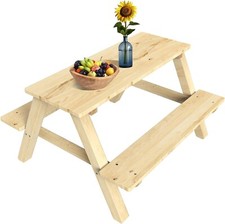 Kinder Picknicktisch 90x79x50cm Holz Picknickbank Camping Gartenmöbel Sitzgruppe