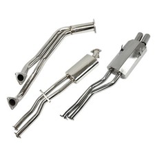 Edelstahl Auspuffanlage Abgasanlage 2-Flutig 76mm für BMW E36 320i 325i M50 M52