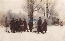Foto-AK Lazarett Winter Schlitten Rot-Kreuz Schwestern