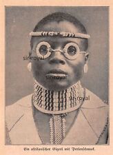 Afrikaner mit Brille aus Perlen Schmuck - 1908 - Historische Aufnahme ~9x13cm
