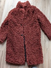 Zara Mantel Jacke Fake für Teddy Weich Gr. M In Rost Orange Top Zustand