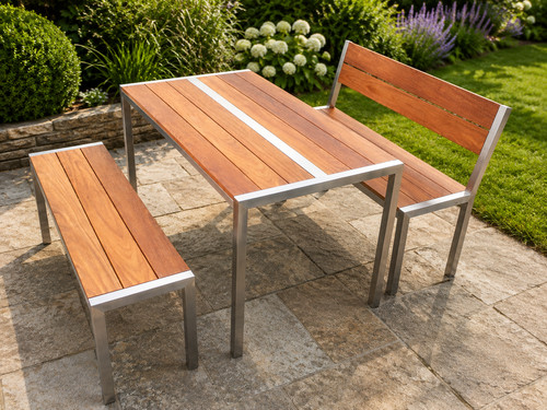 Edelstahl gartenmöbel tisch - tisch, +