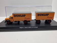 1:43 Schuco 03171 Magirus Deutz S 6500 mit Anhänger Dunlop Reifen H255