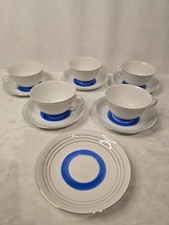 Porzellan Service Tassen blau gold