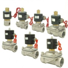 G1/4"-2" 304 Edelstahl Magnetventil Ventil Luft Wasser 12V/24V/220V Normal Offen