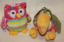 2 NICI Heunec Kuscheltier Tukan Papagei Eule Caliente Stofftiere Plüschtier bunt