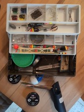 Angelkoffer Angelkasten 2 ladig MIT Angelzubehör, Nylon Angelschnur