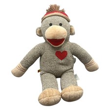 Build a Bear Workshop Sockenaffe Affe Socke Plüsch Stofftier Nick 50cm Grau Rot