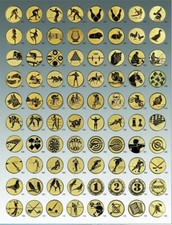 3x Alu-Embleme 50mm, go, si