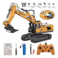 Ferngesteuerter Bagger Spielzeug RC Bagger mit Metall Schaufel Lichtern & Sound