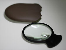 alte 2-fach Lupe, Leselupe, Fassung Bakalit, rund D=70mm, rar - für Sammler