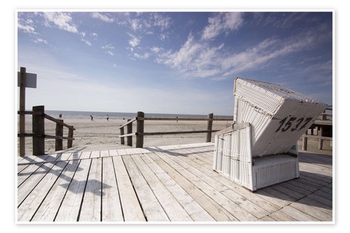 Poster strandkorb urlaub - strandkorb,