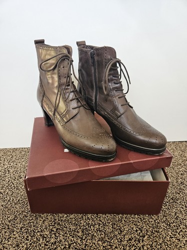 Braune leder stiefeletten - leder-stiefeletten, von