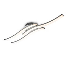 LED Zimmer Decken Leuchte Lampe wellenförmig 3-flammig silberfarben 56x12cm